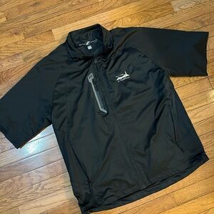 Glen Echo Full Zip Half Sleeve windbreaker Men’s Size Large black Short sleeve
